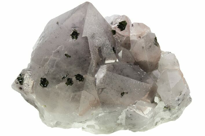 Quartz Crystal Cluster with Epidote Inclusions - China #214736